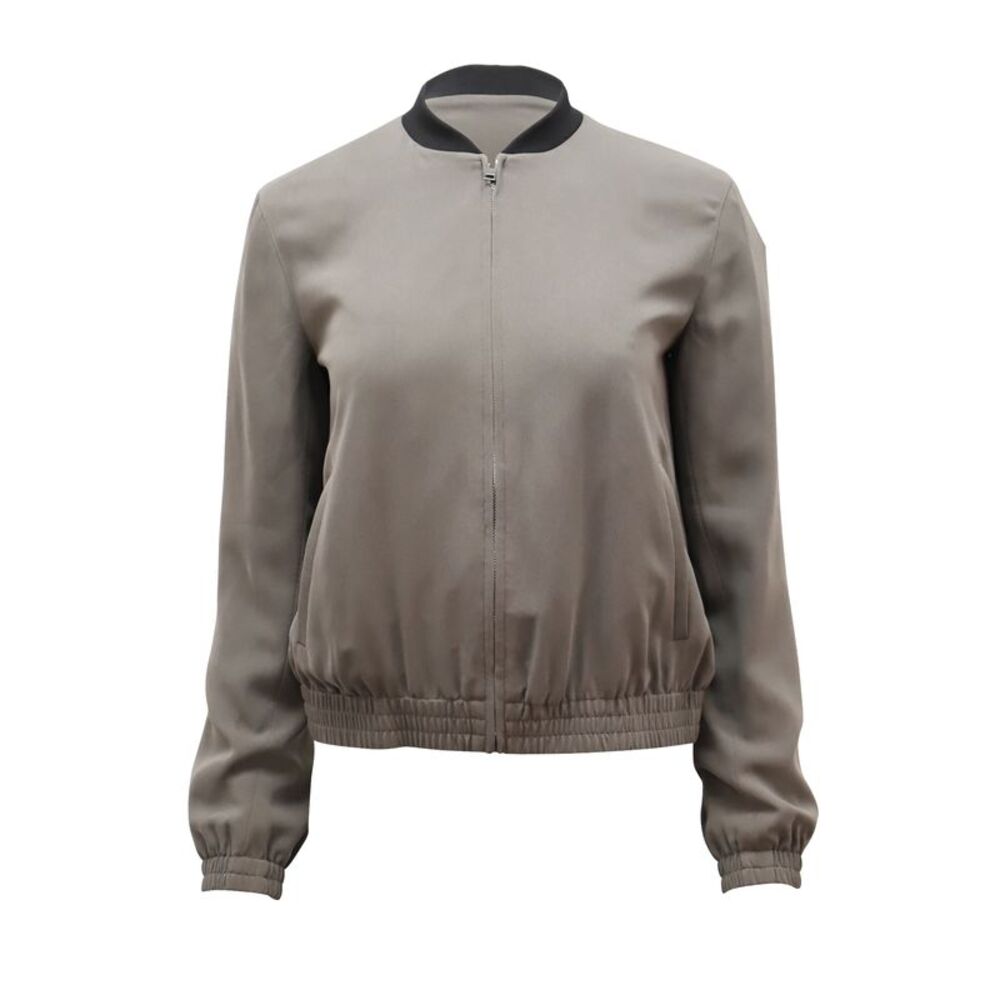 Theory Baharah Crepe Jacket in Olive Green Viscose